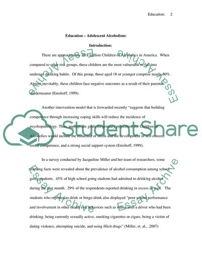 Adolescent Alcoholism