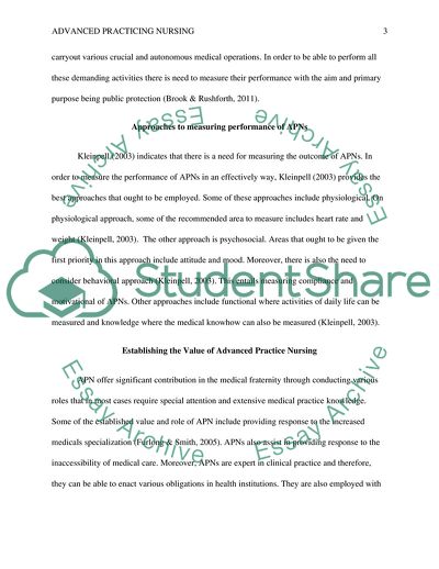 Advanced Practicing Nursing and Approaches to Measuring the Performance of APNs