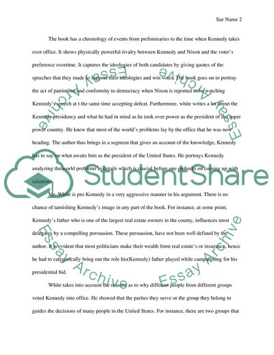 Analysis of The Making of the President 1960 by Theodore H. White