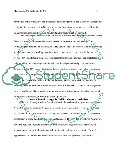 Mathematics Curriculum in the US