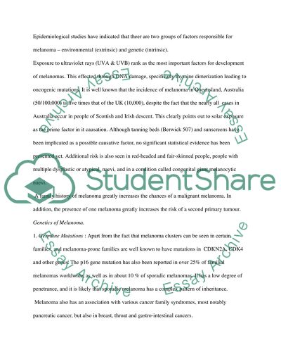 Epidemiology, Diagnosis, and Treatment of Melanoma