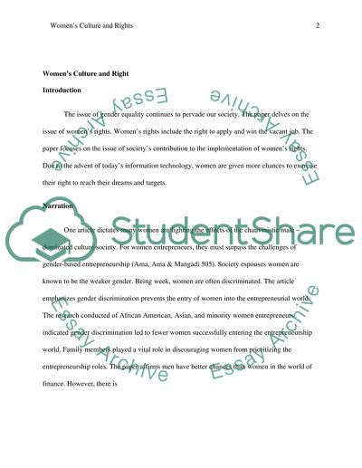 Womens right and culture