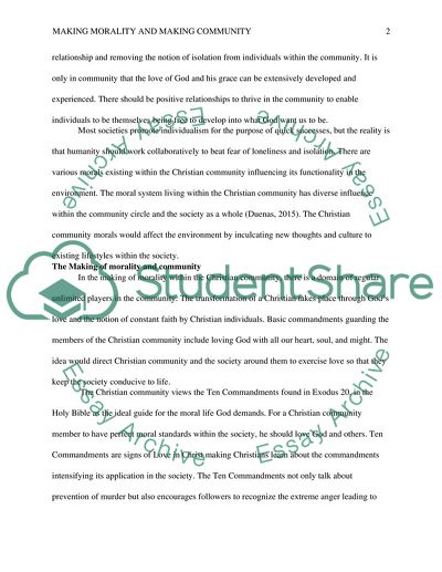 Making Morality and Making Community