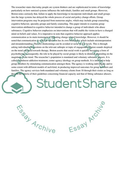 Values and the Opportunities for Group Approaches, the Challenges and the Methods to Meet Them