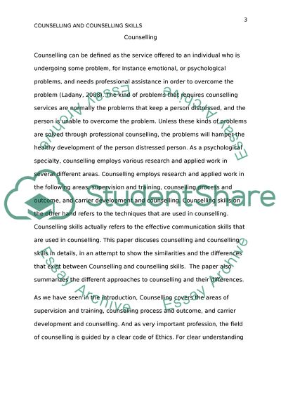 Counselling and Counselling Skills