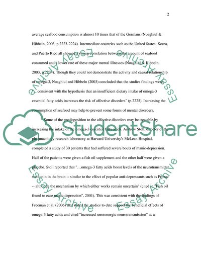 Omega 3 fatty acids and their correlation to mental health