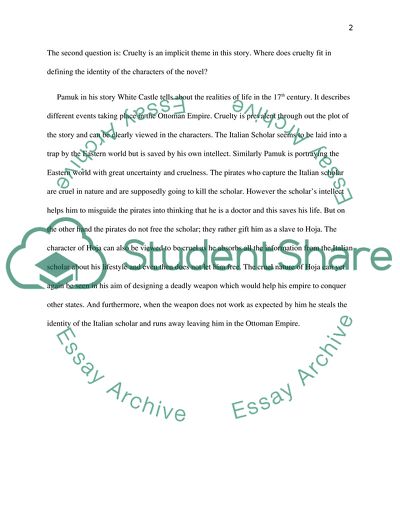 Reflection on the book The White Castle