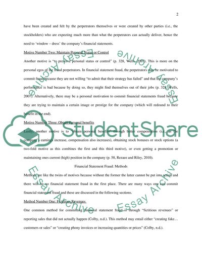 Financial Statement Fraud: Motives, Methods, and Detection