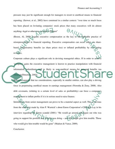 Incentives to Earnings Management and Manipulation