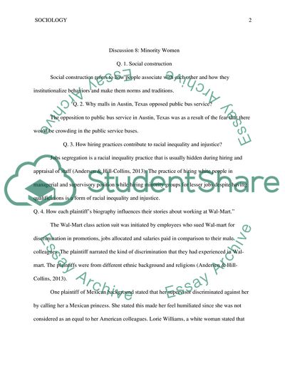 Minority in Women- Discussion 8