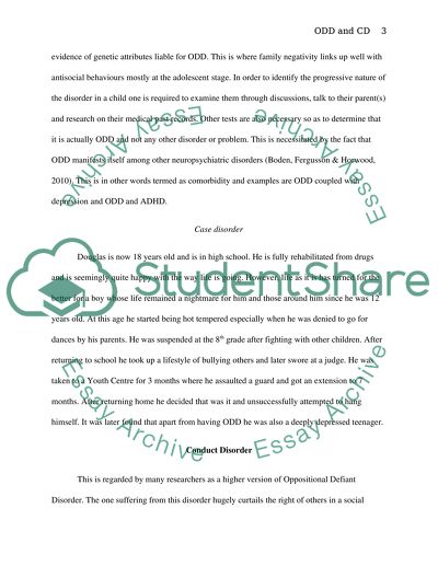 ODD and CD Risk Factors