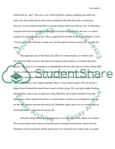 Support of the Progressive Creationism Theory