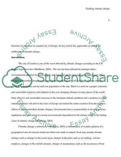 Climatic Change and the City of London