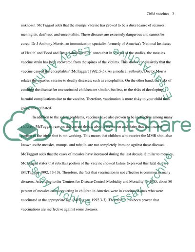 Child Vaccines Should Be Optional