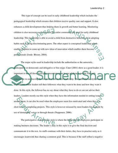 What Is An Essay Thesis Leadership In Early Childhood Essays Term Papers also Personal Essay Examples For High School Leadership In Early Childhood Essay Example Topics And Well High School Memories Essay