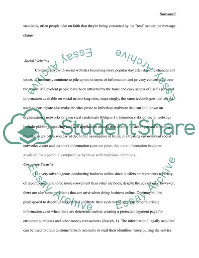 Online Security Issues - Solutions, Reasons and Counterarguments