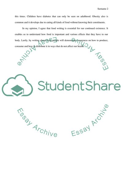 The Importance of Food Writing