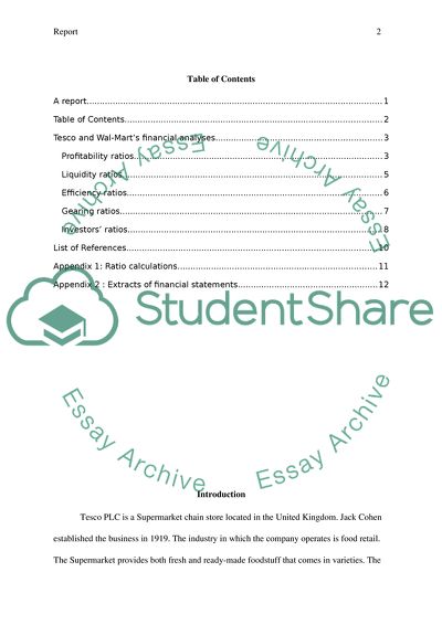 Tesco and Wal-Marts Financial Analyses