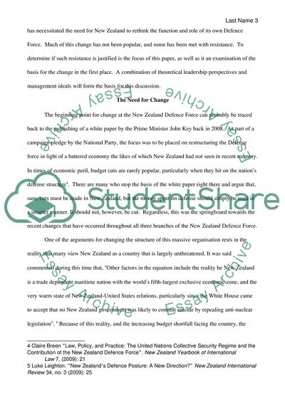 Change Throughout the New Zealand Defense Force