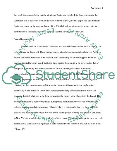 Creating an Identity through Music in the USA (Hispanic/Latino Community)