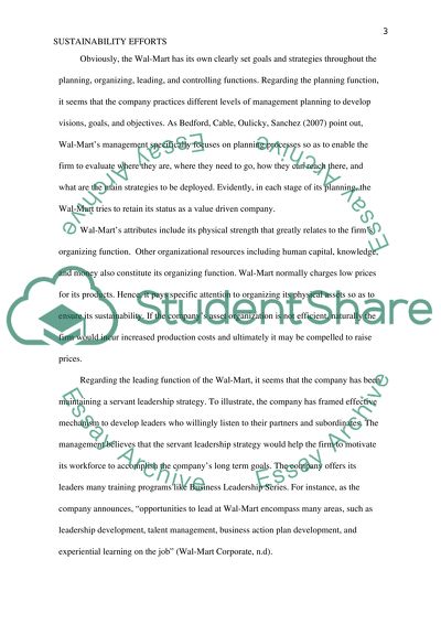 Sustainability Efforts in Wal-Mart