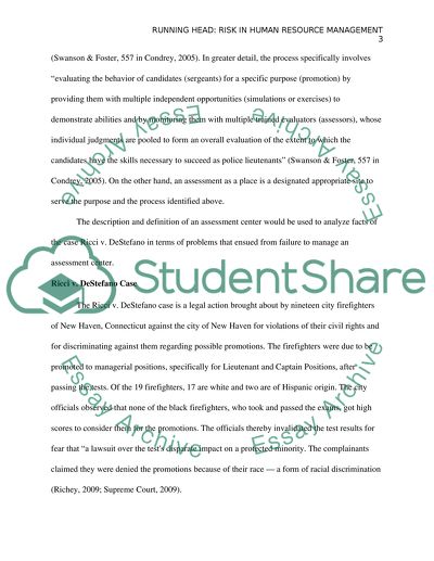 Risk in Human Resource Management