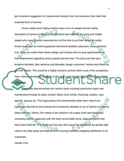 Benefits and Drivers Proposal for Kmart