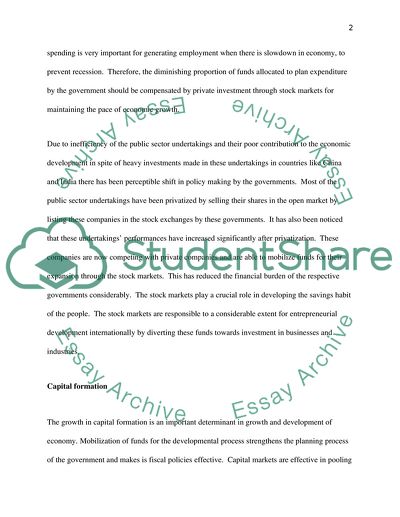 Importance of Capital Markets in a Modern Economy