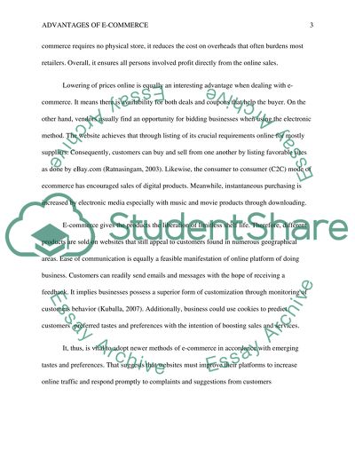 Advantages of E-commerce