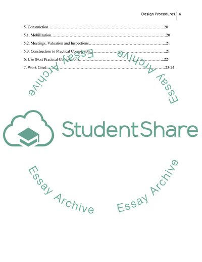 Design Procedures from Appraisal to Completion