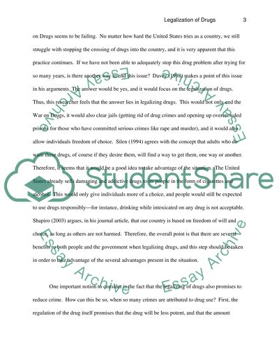Legalization of drugs Term Paper