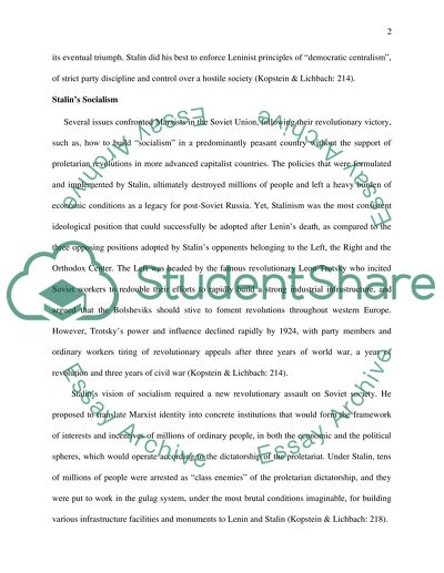 Stalins Effects on Society and Politics