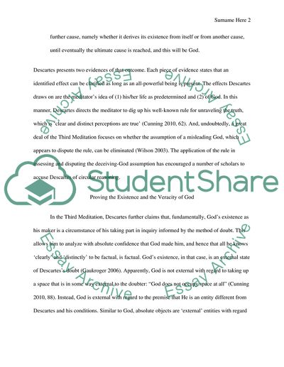 Descartes Third Meditation: Proving the Existence of God