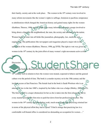 The Role of Women in the Late 19th Century