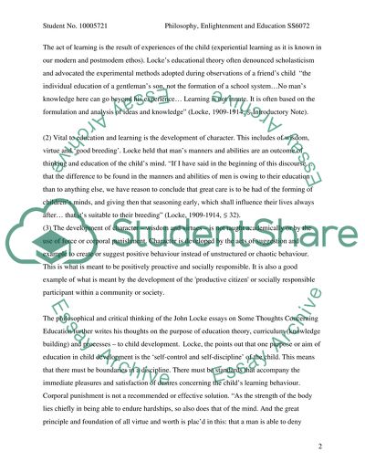 Basic Principles of Child Education by Lock