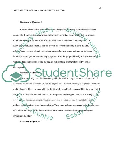 Affirmative action and Diversity policies