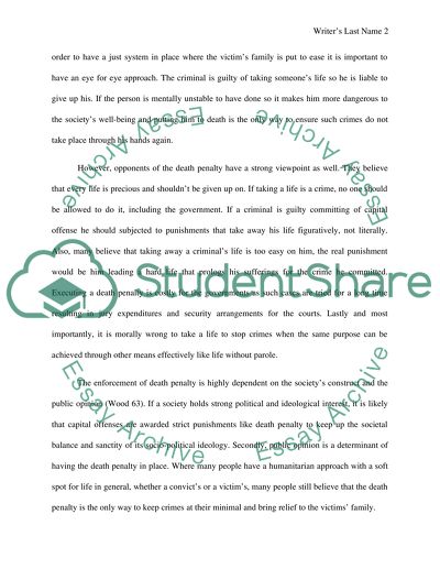 Should Life Imprisonment without the Possibility of Parole Replace the Death Penalty in California