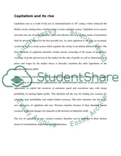 Capitalism as a Fundamentally Western Concept or System