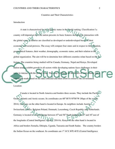 Countries and Their Characteristics