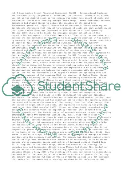 MoD 3 Case Assign Global Financial Management BUS401 - International Business