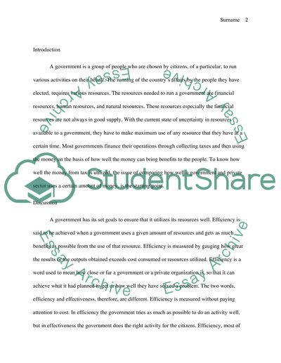 Government Agencies - Economy, Efficiency and Effectiveness