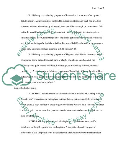 Attention Deficit Hyperactivity Disorder