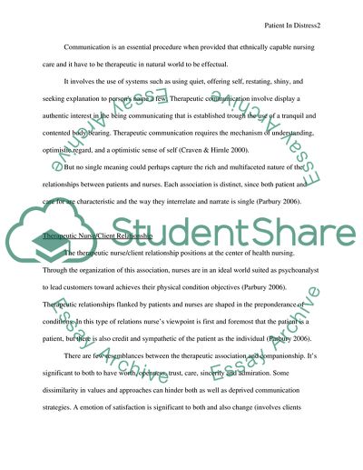 Communication of A Patient In Distress