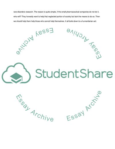 Should we give tax breaks to companies developing drugs for rare diseases