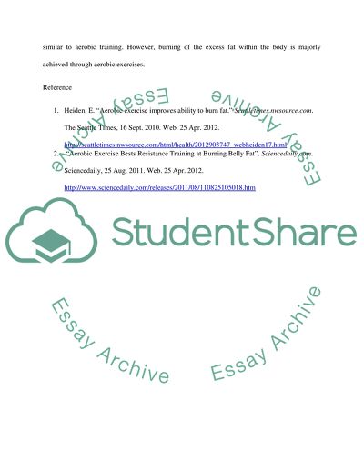 Aerobic training and fat burning