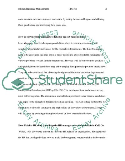 Changes in People Management at Cafe Co