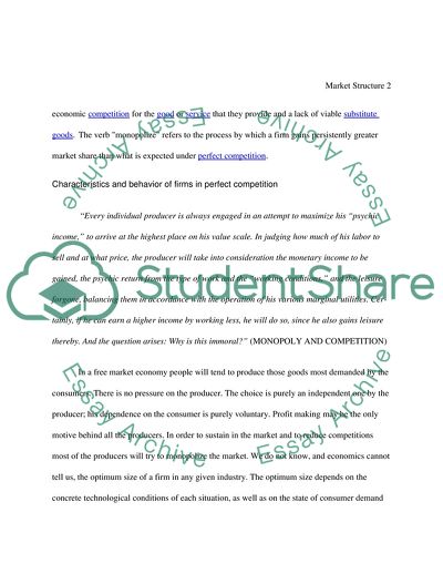 The Concept of Market Structure