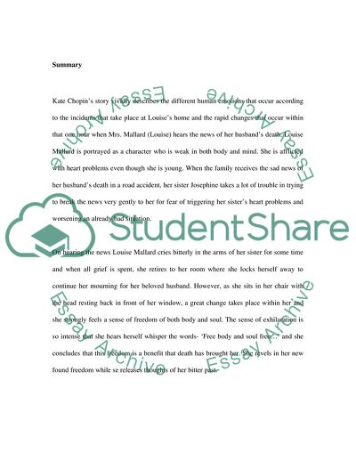 The Story of an Hour by Kate Chopin