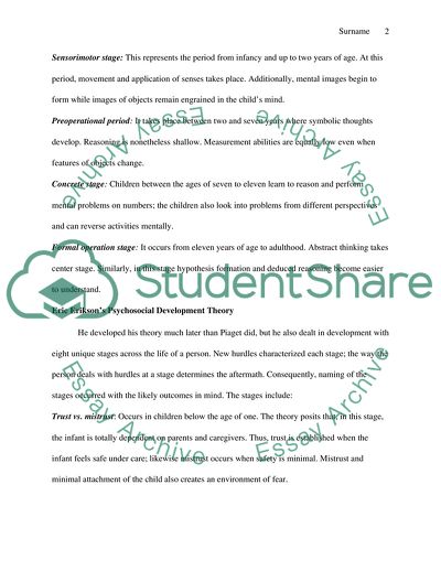 Jean Piaget and Erik Eriksons Works on Child Psychology