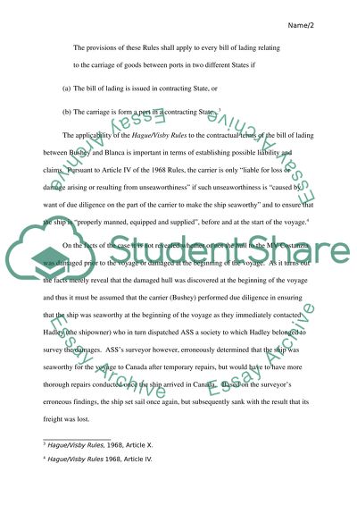 Carriage of Goods by Sea